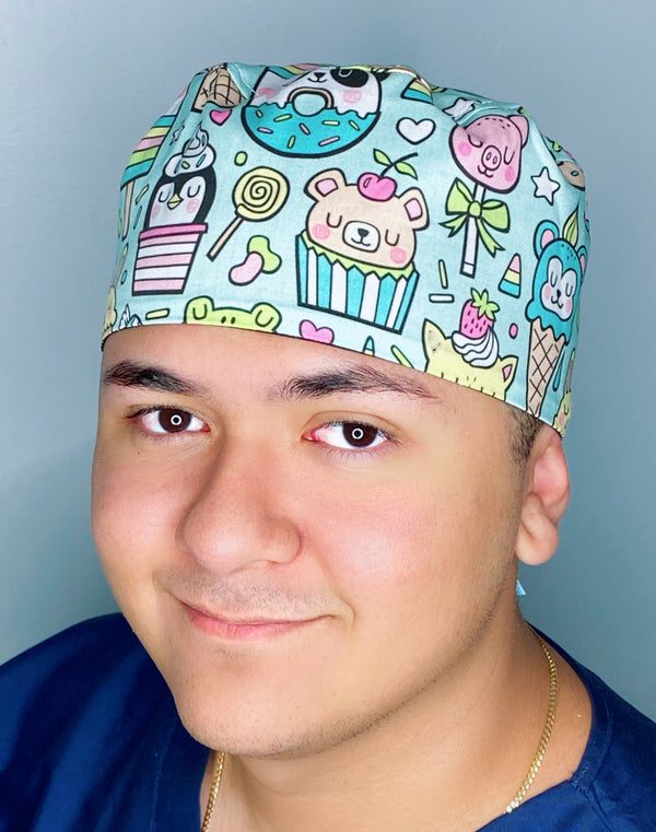 Cute Animal Sweets & Pastries Unisex Food Scrub Cap