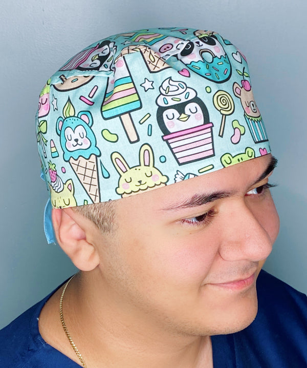 Cute Animal Sweets & Pastries Unisex Food Scrub Cap