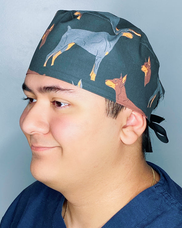 Doberman Unisex Animal Scrub Cap