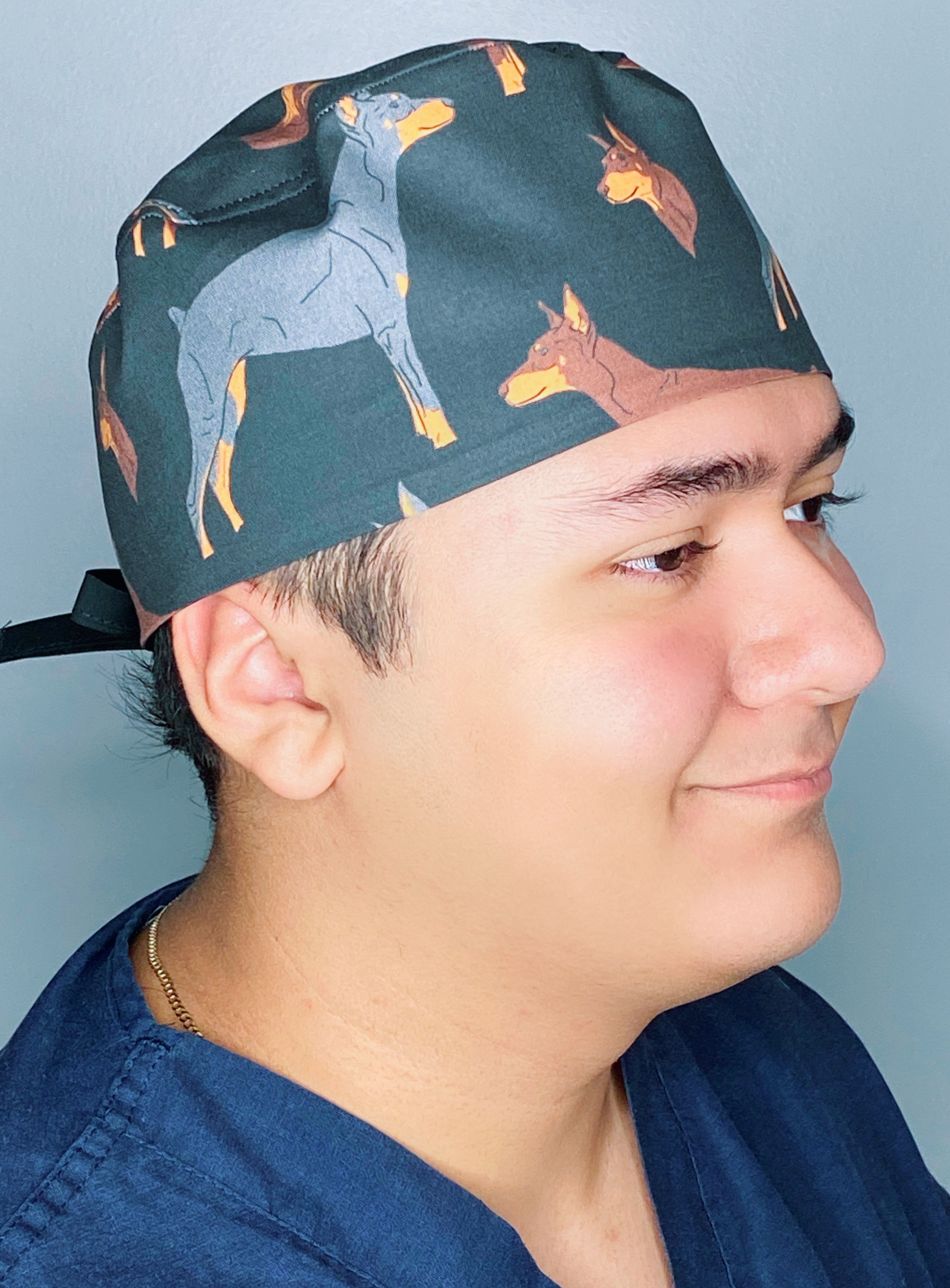 Doberman Unisex Animal Scrub Cap