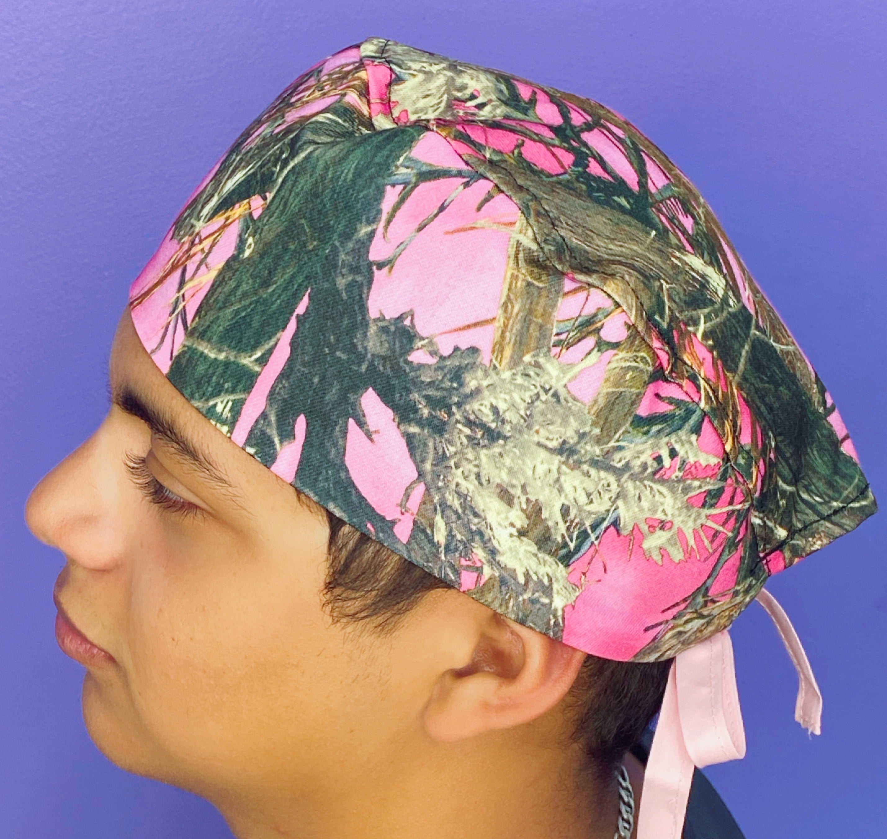 Pink Camouflage Unisex Medical Theme Scrub Cap