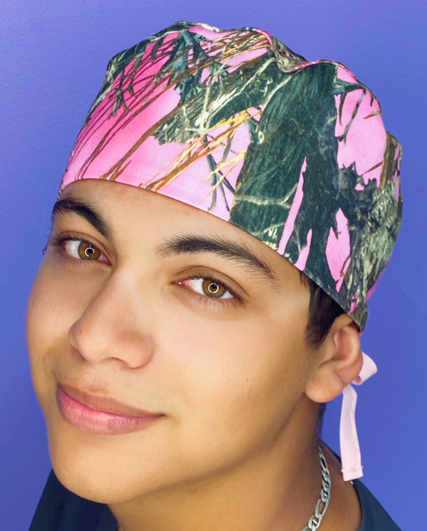 Pink Camouflage Unisex Medical Theme Scrub Cap