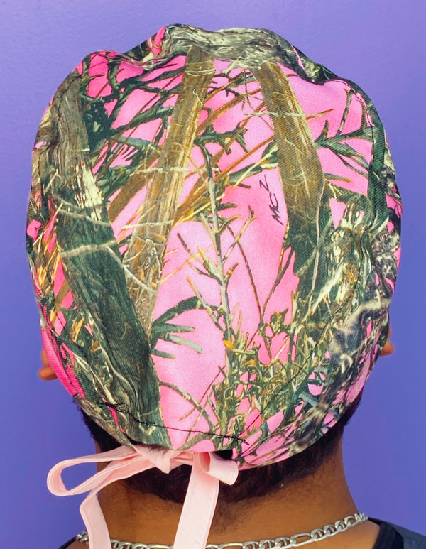 Pink Camouflage Unisex Medical Theme Scrub Cap