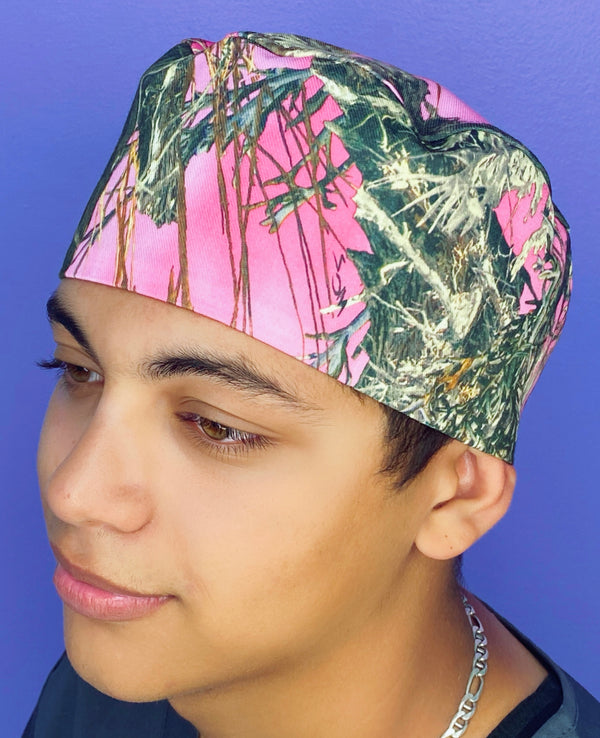 Pink Camouflage Unisex Medical Theme Scrub Cap
