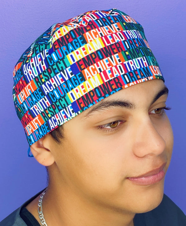 Black History Month Awareness Words of Positivity Love Unisex Awareness Scrub Cap