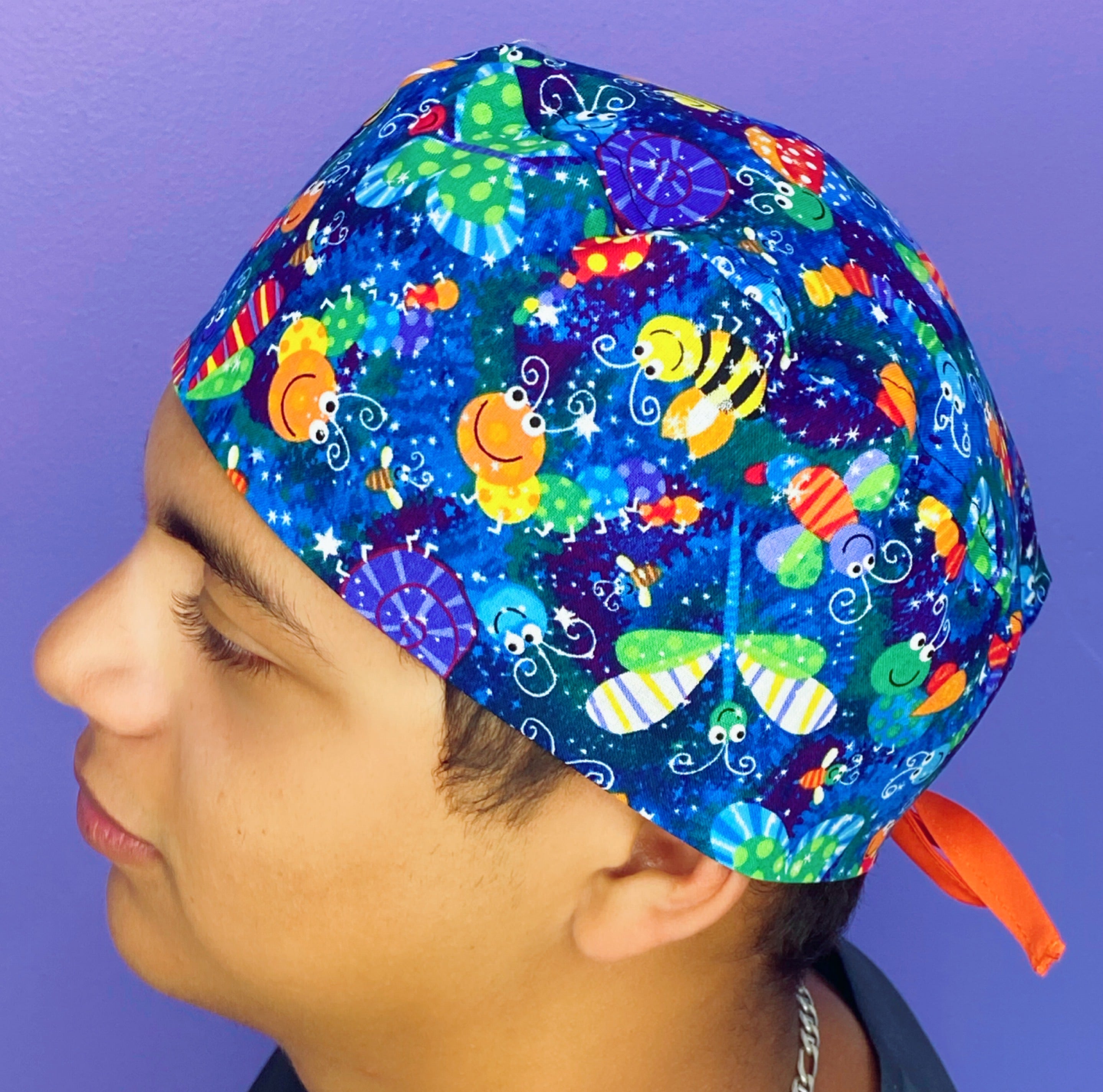 Cute Caterpillars & Butterflies Unisex Animal Scrub Cap