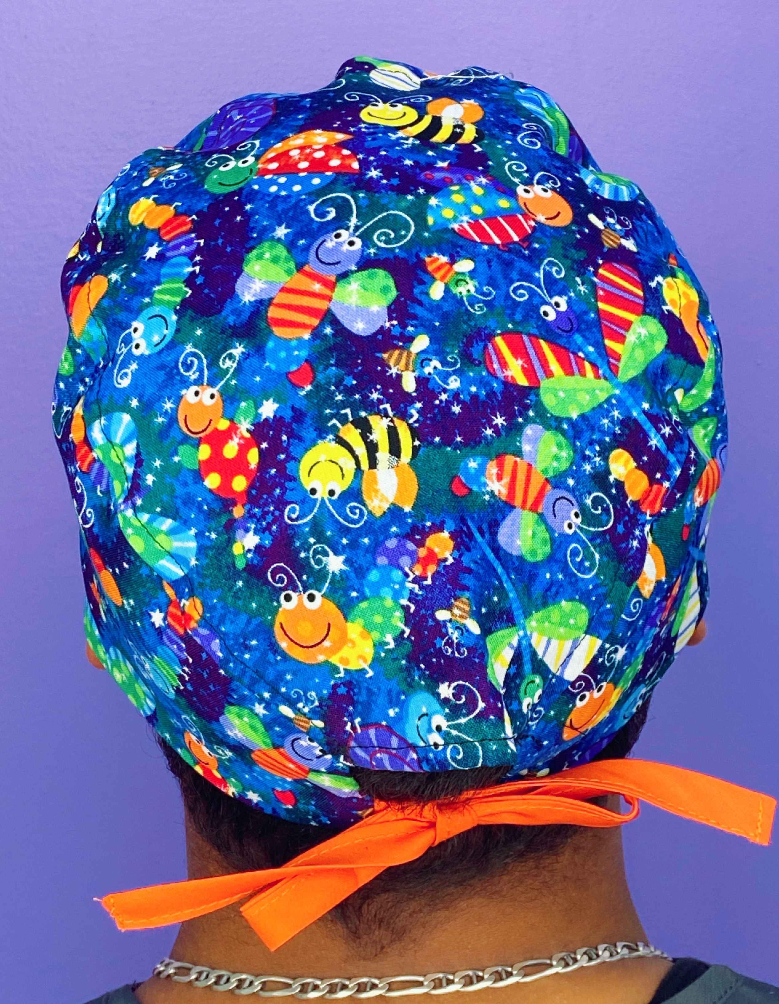 Cute Caterpillars & Butterflies Unisex Animal Scrub Cap