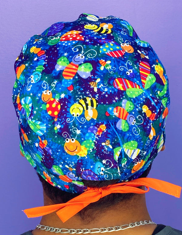 Cute Caterpillars & Butterflies Unisex Animal Scrub Cap