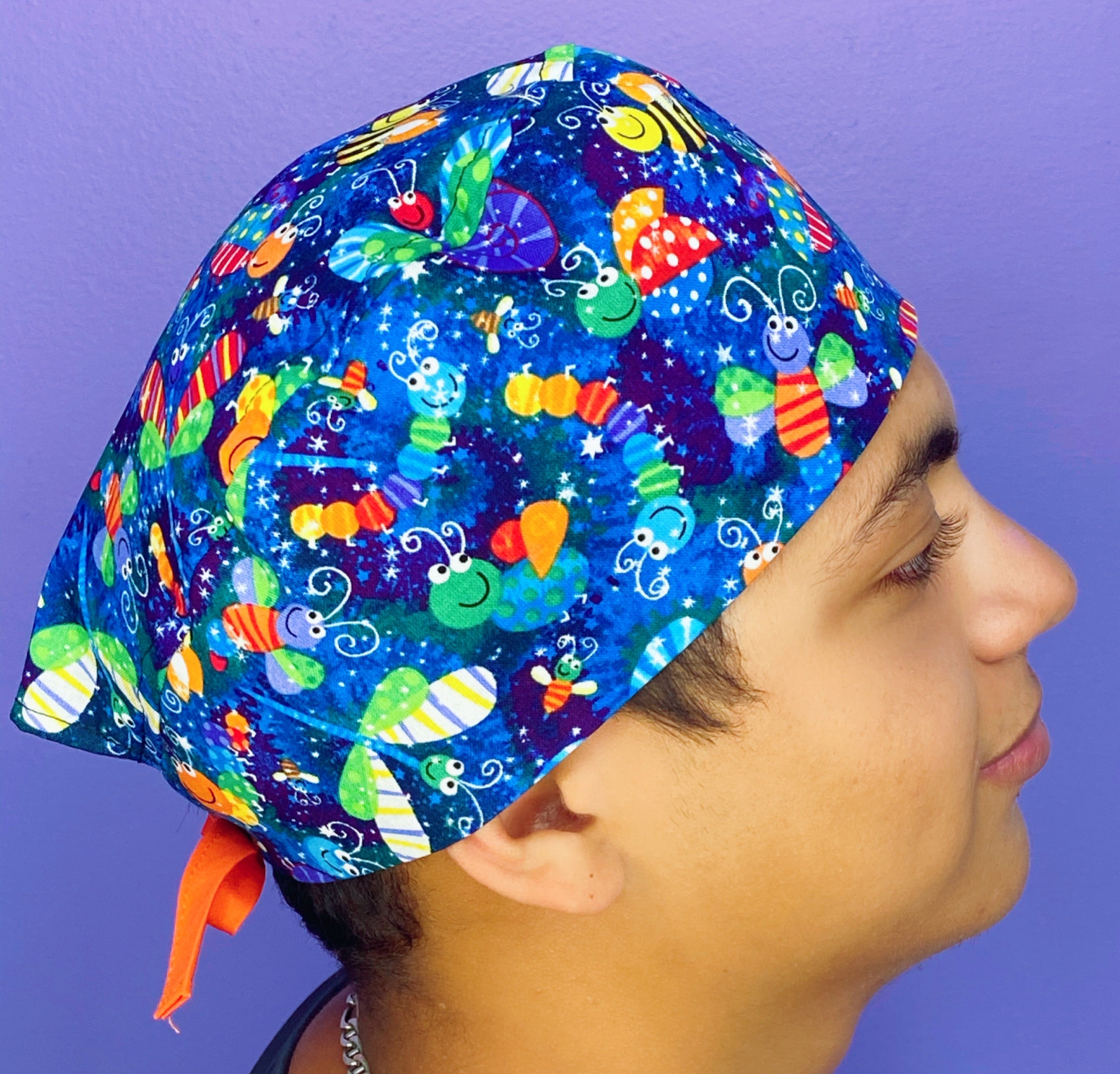 Cute Caterpillars & Butterflies Unisex Animal Scrub Cap