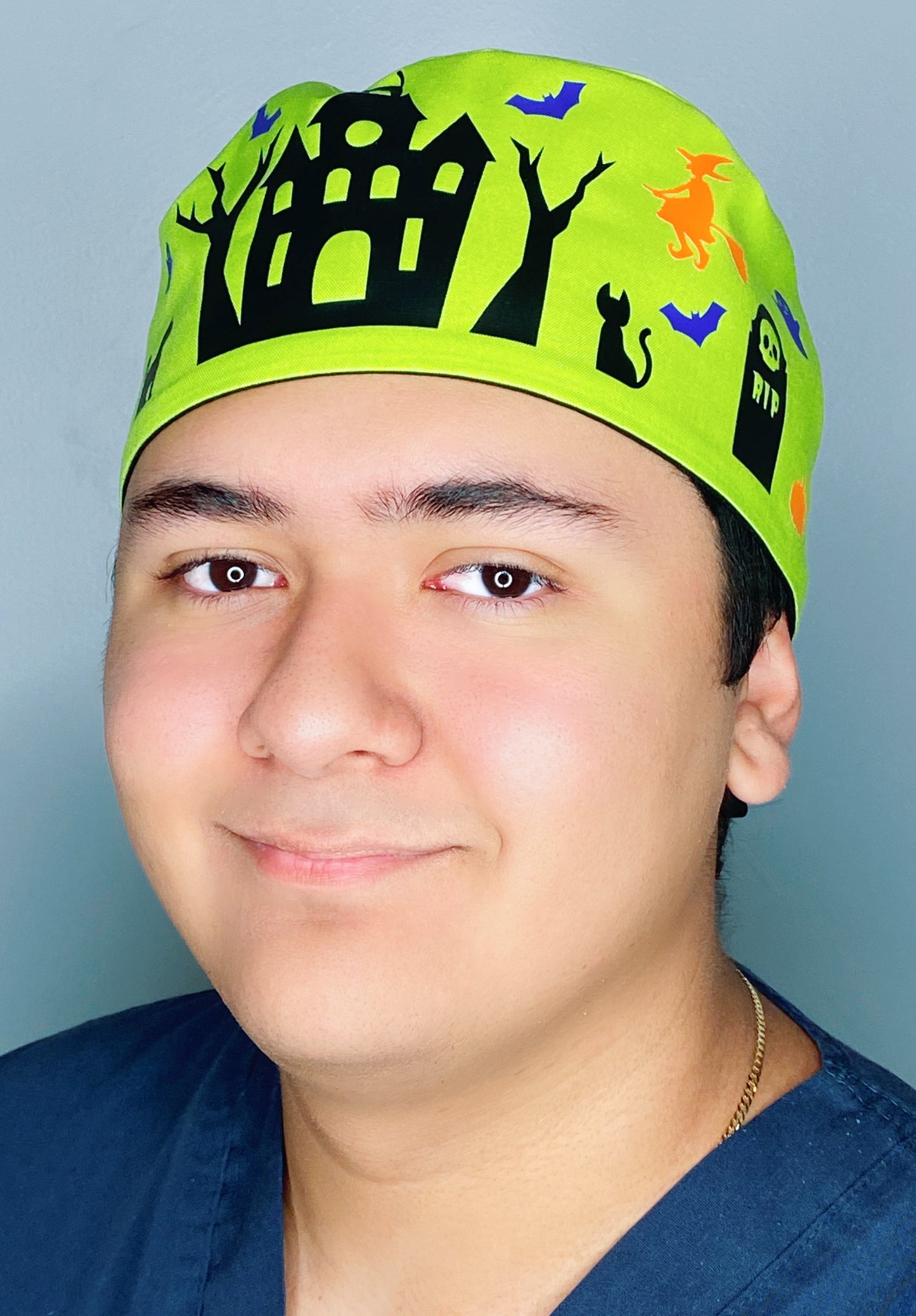 Halloween Themed Custom Solid Color Unisex Scrub Cap