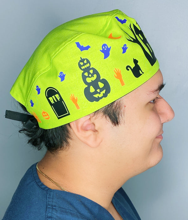 Halloween Themed Custom Solid Color Unisex Scrub Cap