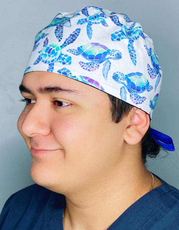 Watercolor Sea Turtles Unisex Animal Scrub Cap