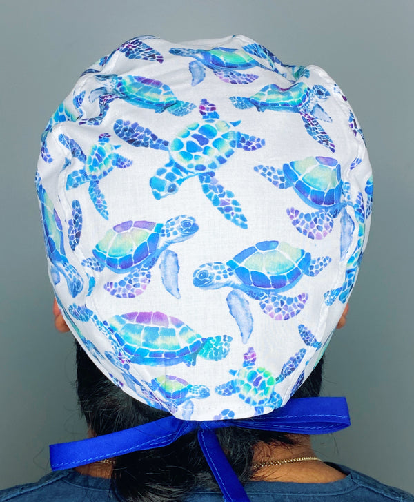 Watercolor Sea Turtles Unisex Animal Scrub Cap