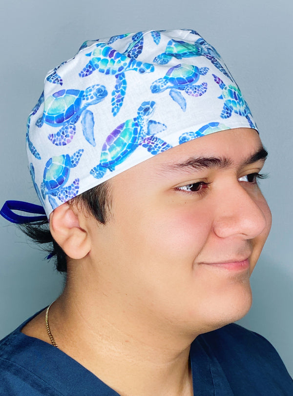 Watercolor Sea Turtles Unisex Animal Scrub Cap