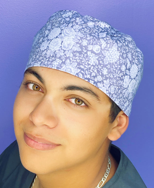 Small Peonies on Lavender Floral Design Unisex Cute Scrub Cap