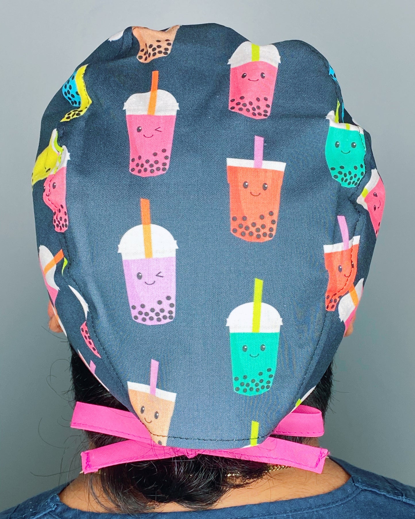 Happy Boba Tea Unisex Food Scrub Cap