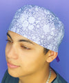 Small Peonies on Lavender Floral Design Unisex Cute Scrub Cap