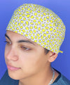 Bright Neon Yellow Leopard Print Unisex Animal Scrub Cap