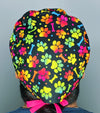 Colorful Tie Dye Paws & Bones Unisex Animal Scrub Cap