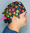 Colorful Tie Dye Paws & Bones Unisex Animal Scrub Cap