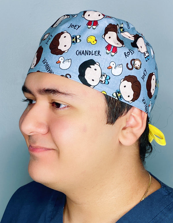 Joey, Chandler & Ross FRIENDS TV Series Unisex Geek Scrub Cap