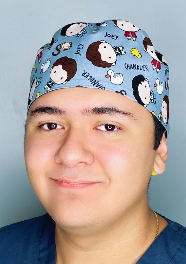Joey, Chandler & Ross FRIENDS TV Series Unisex Geek Scrub Cap