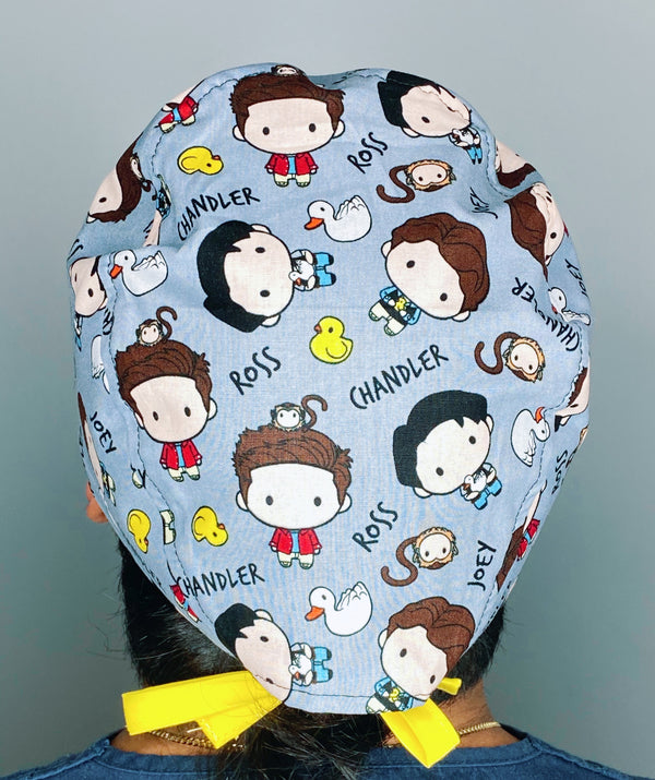 Joey, Chandler & Ross FRIENDS TV Series Unisex Geek Scrub Cap