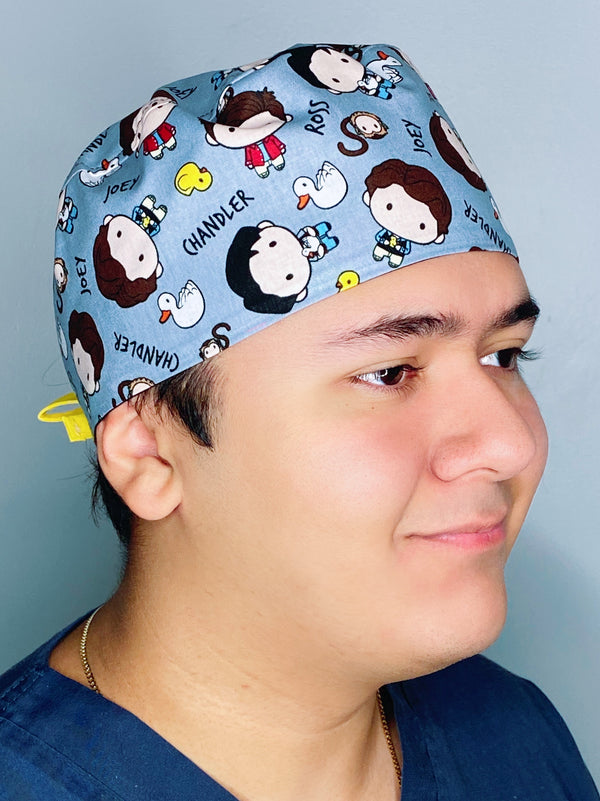 Joey, Chandler & Ross FRIENDS TV Series Unisex Geek Scrub Cap