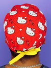 HK Girly Red Bow Red Unisex Geek Scrub Cap