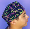 Colorful Beads Mardi Gras Unisex Holiday Scrub Cap