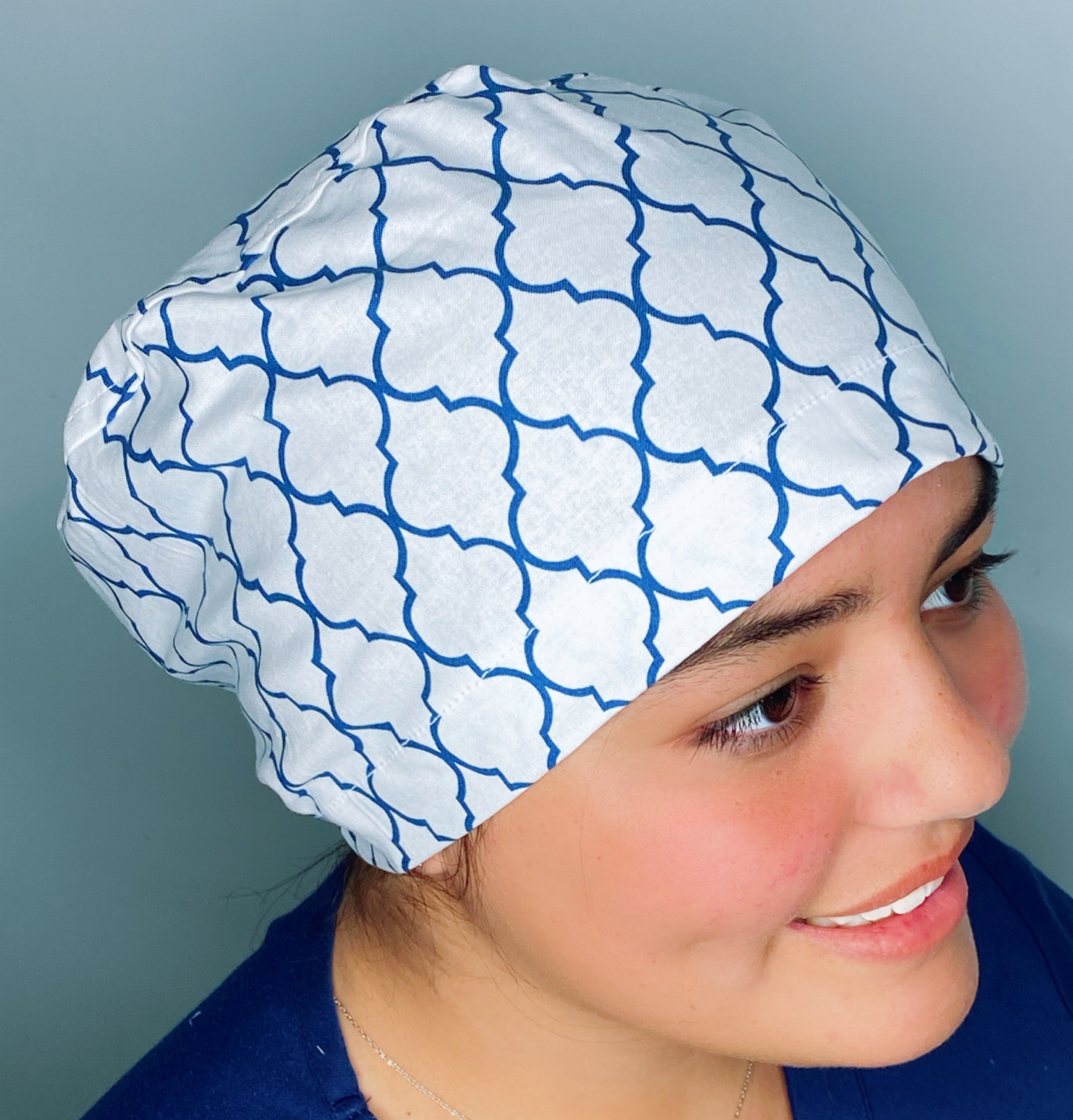 Navy & White Geometric Diamond Shape Euro