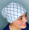 Navy & White Geometric Diamond Shape Euro