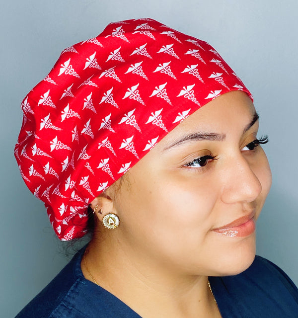 Medical Snake Symbol Caduceus on Red Medical Themed Design Euro
