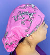 Skeleton Sphynx Cats on Pink Animal Bouffant