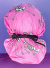 Skeleton Sphynx Cats on Pink Animal Bouffant