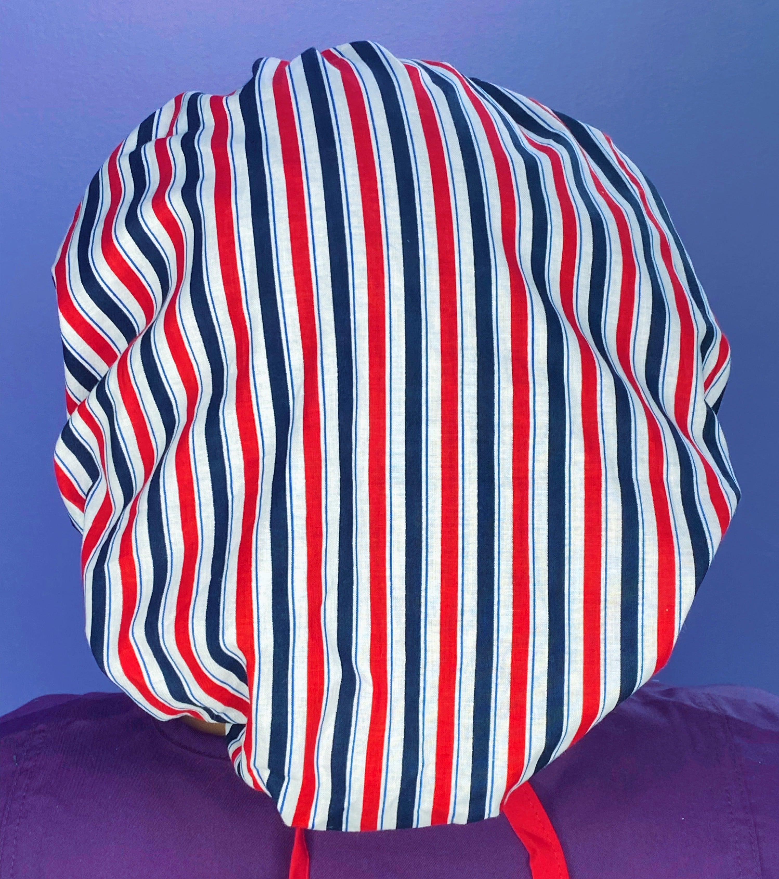 Red, White & Blue Stripes Fancy Bouffant