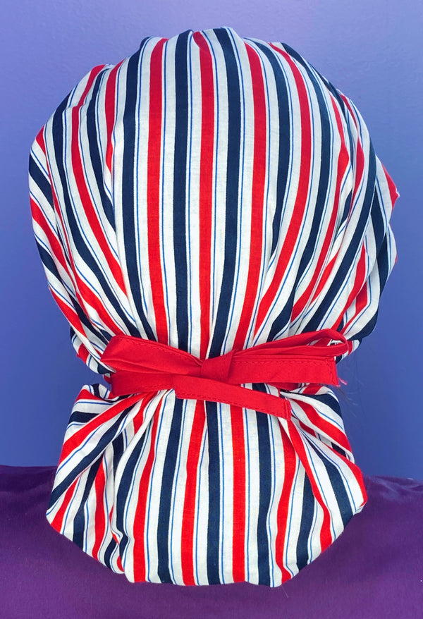 Red, White & Blue Stripes Fancy Bouffant