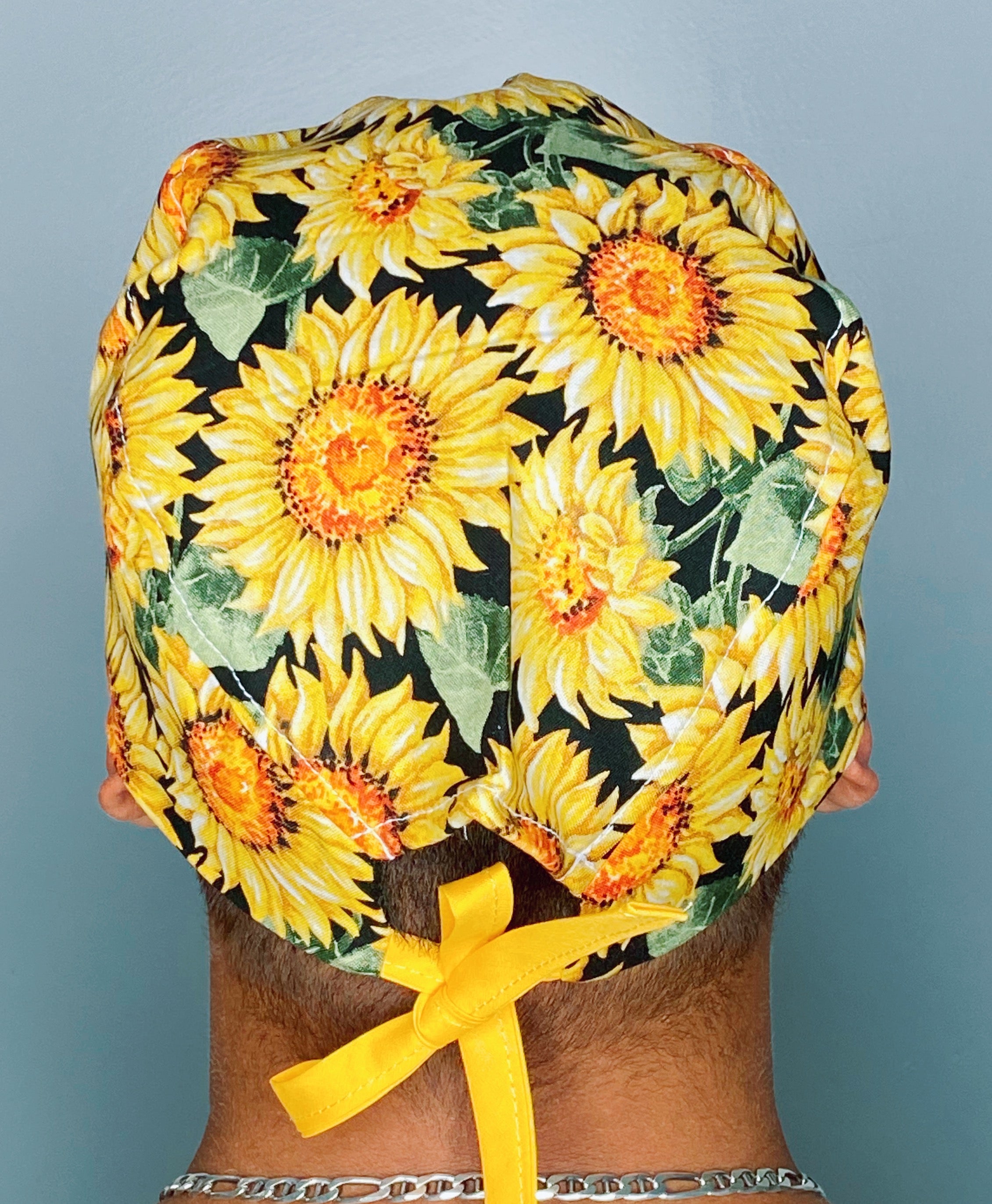 Sun Flowers All Over Floral Design Unisex Cute Scrub Cap