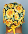 Sun Flowers All Over Floral Design Unisex Cute Scrub Cap