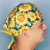 Sun Flowers All Over Floral Design Unisex Cute Scrub Cap