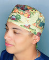 Fall Pumpkin Patch Tractor Thanksgiving themed Unisex Holiday Scrub Cap