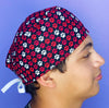 Red, Black & White Paws Dog Themed Unisex Animal Scrub Cap