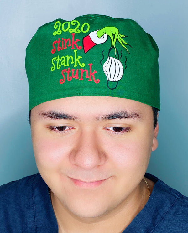 The Grinch Funny 2020 Christmas Themed Custom Solid Color Unisex Scrub Cap