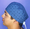 Navy Stars on Blue Unisex Fancy Scrub Cap