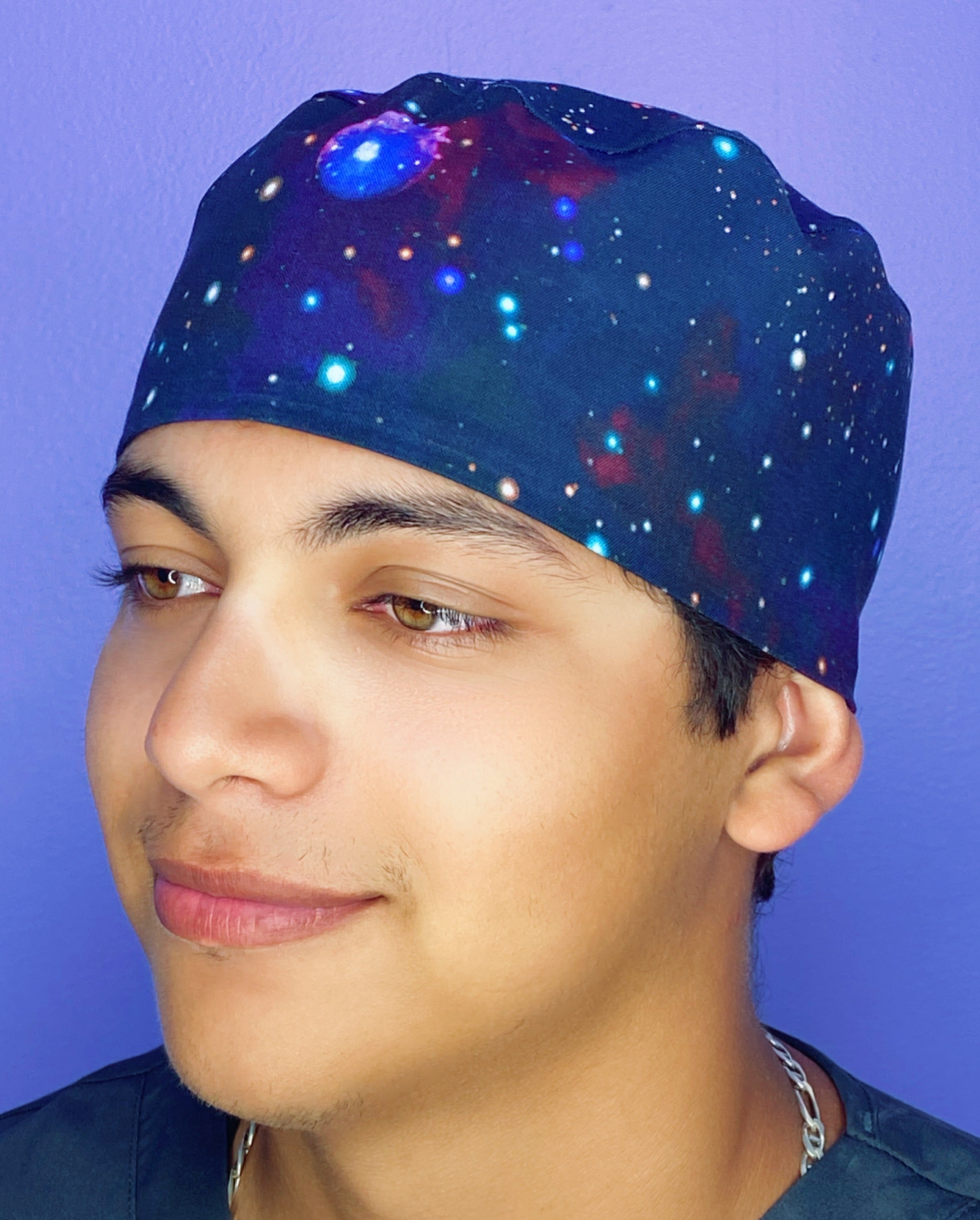 Galaxy Starburst Sky Design Unisex Cute Scrub Cap