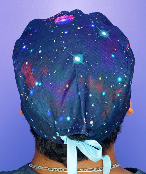 Galaxy Starburst Sky Design Unisex Cute Scrub Cap