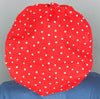 White Polka Dots on Red Bouffant