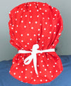 White Polka Dots on Red Bouffant
