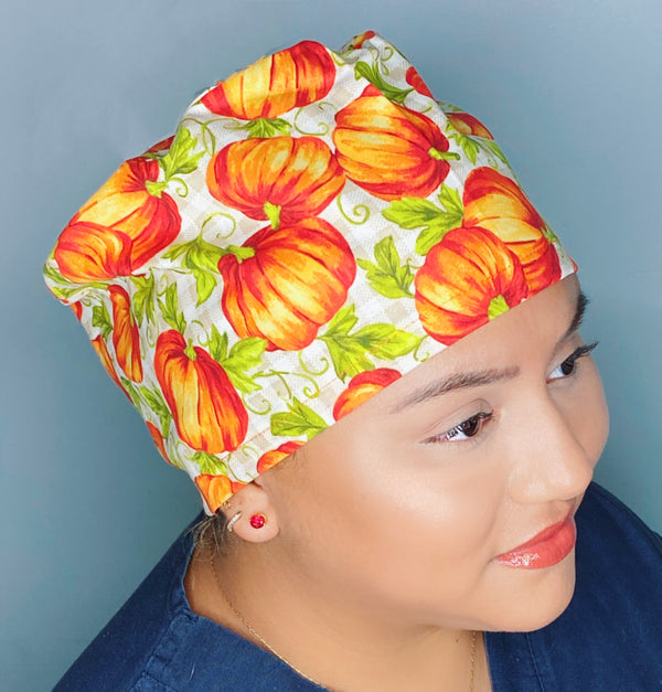 Pumpkin's on Plaid Fall Design Floral Euro