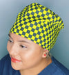 Black and Yellow Checkerboard Square Design Euro